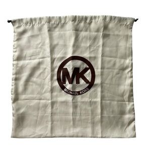 Michael Kors dust Bag Satin drawstring 19 X 18 Off White Brown Logo accessories